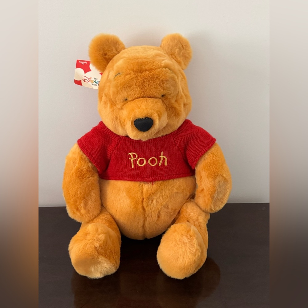 Disney Store Large 18” Vintage Stuffed Winnie The Pooh Bear